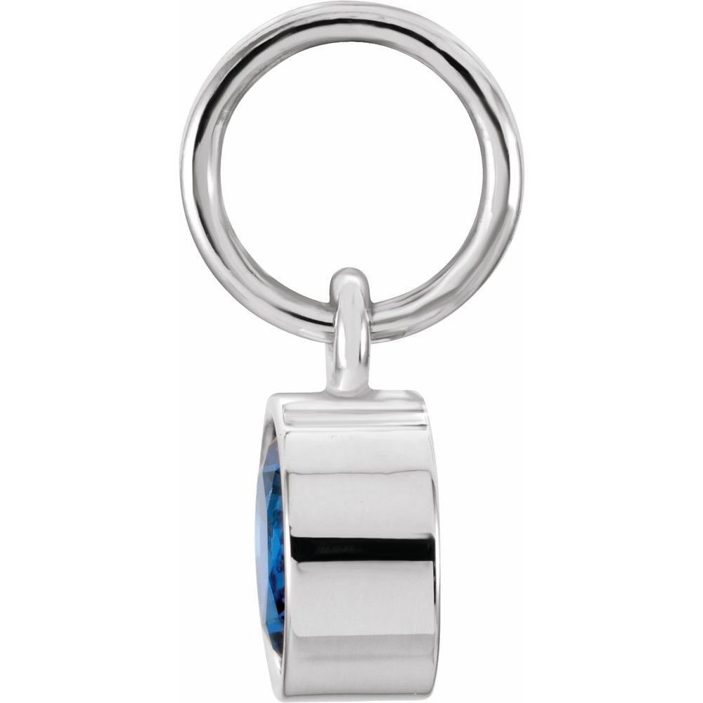 Authentic 925 Authentic Sterling Silver 4mm Blue Sapphire CZ Birthstone Bracelet Charm