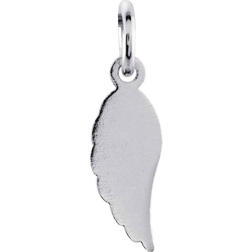 Authentic 925 Authentic Sterling Silver 3/4" Angel Wing Women's Bracelet Charm