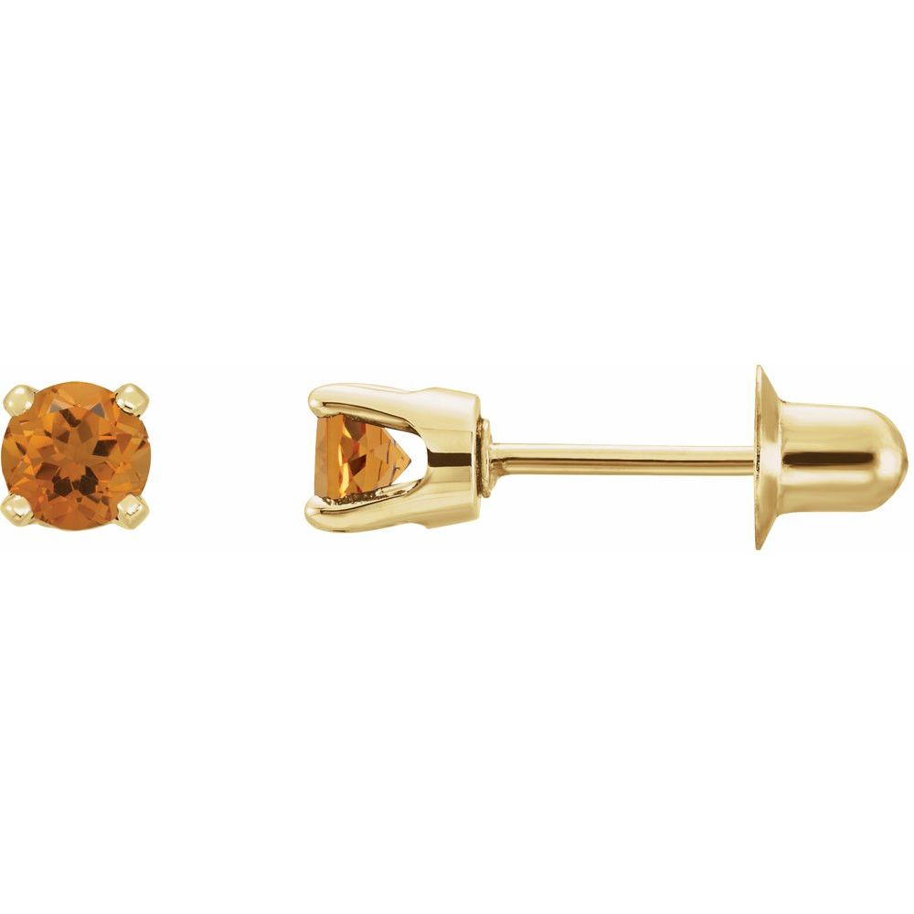 Genuine 14k Yellow Gold Natural Citrine Earrings