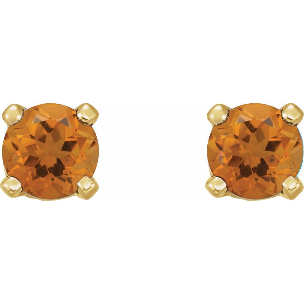 Genuine 14k Yellow Gold Natural Citrine Earrings