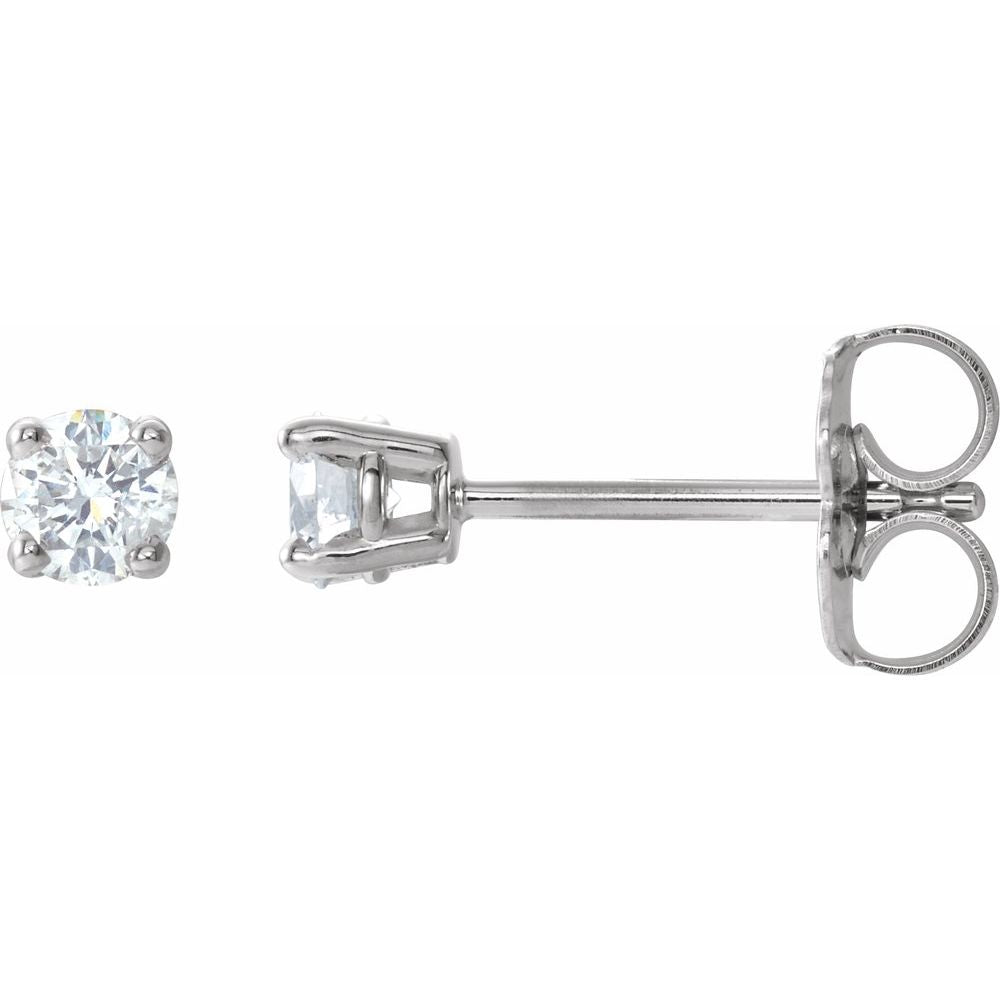 Genuine 14k White Gold 1/5 CTW Natural Diamond Stud Earrings