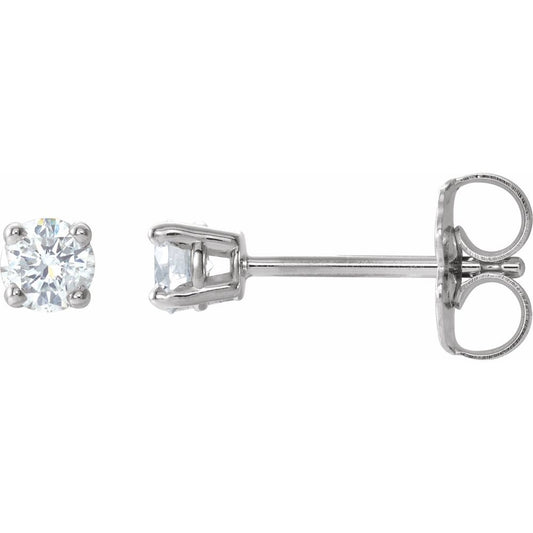 Genuine 14k White Gold 1/5 CTW Natural Diamond Stud Earrings