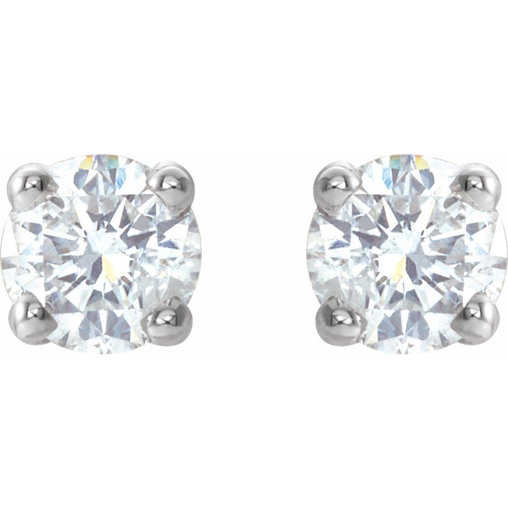 Genuine 14k White Gold 1/5 CTW Natural Diamond Stud Earrings