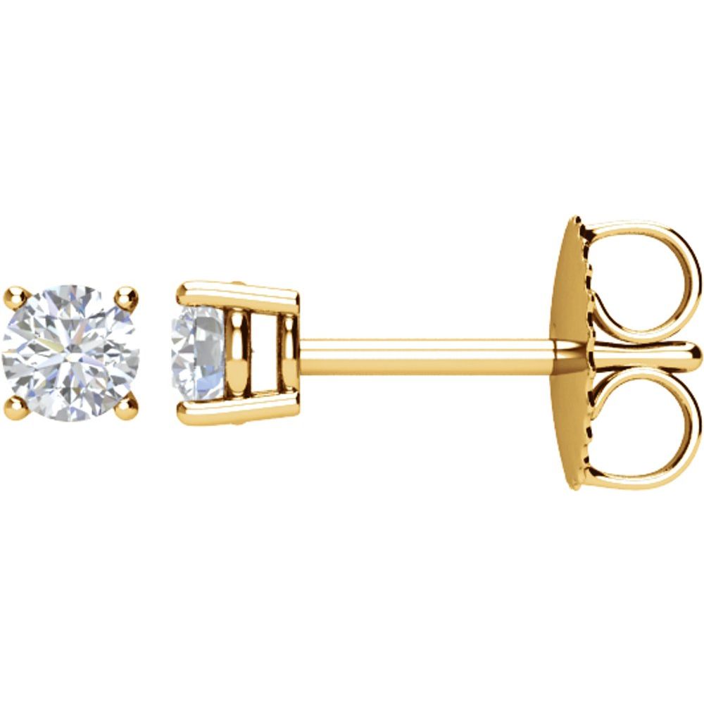Genuine 14k Yellow Gold 1/4 CTW Natural Diamond Stud Earrings