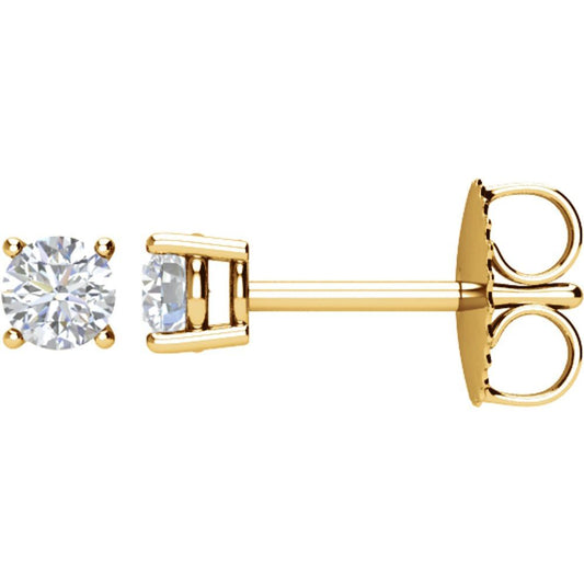 Genuine 14k Yellow Gold 1/4 CTW Natural Diamond Stud Earrings