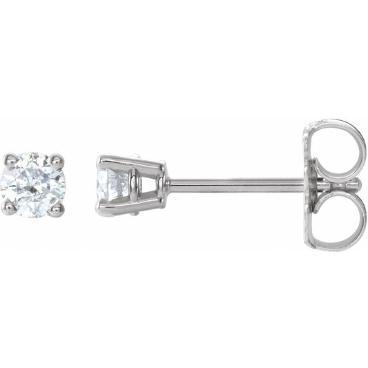 Genuine 14k White Gold 1/4 CTW Natural Diamond Stud Earrings