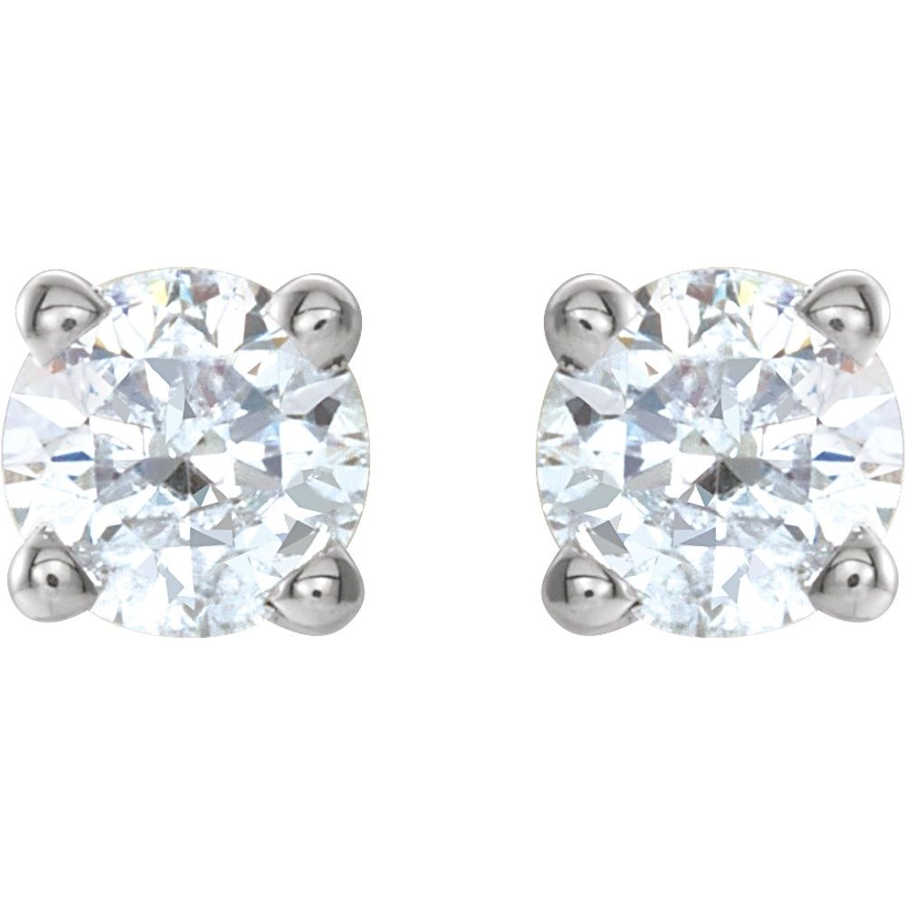 Genuine 14k White Gold 1/4 CTW Natural Diamond Stud Earrings