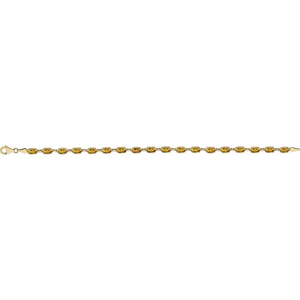 Genuine 14k Yellow Gold Natural Citrine 7.25" Bracelet