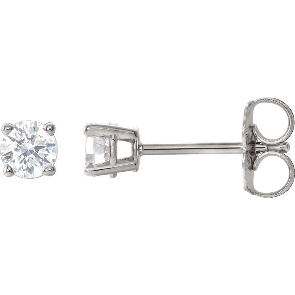 Genuine 14k White Gold 1/3 CTW Natural Diamond Stud Earrings