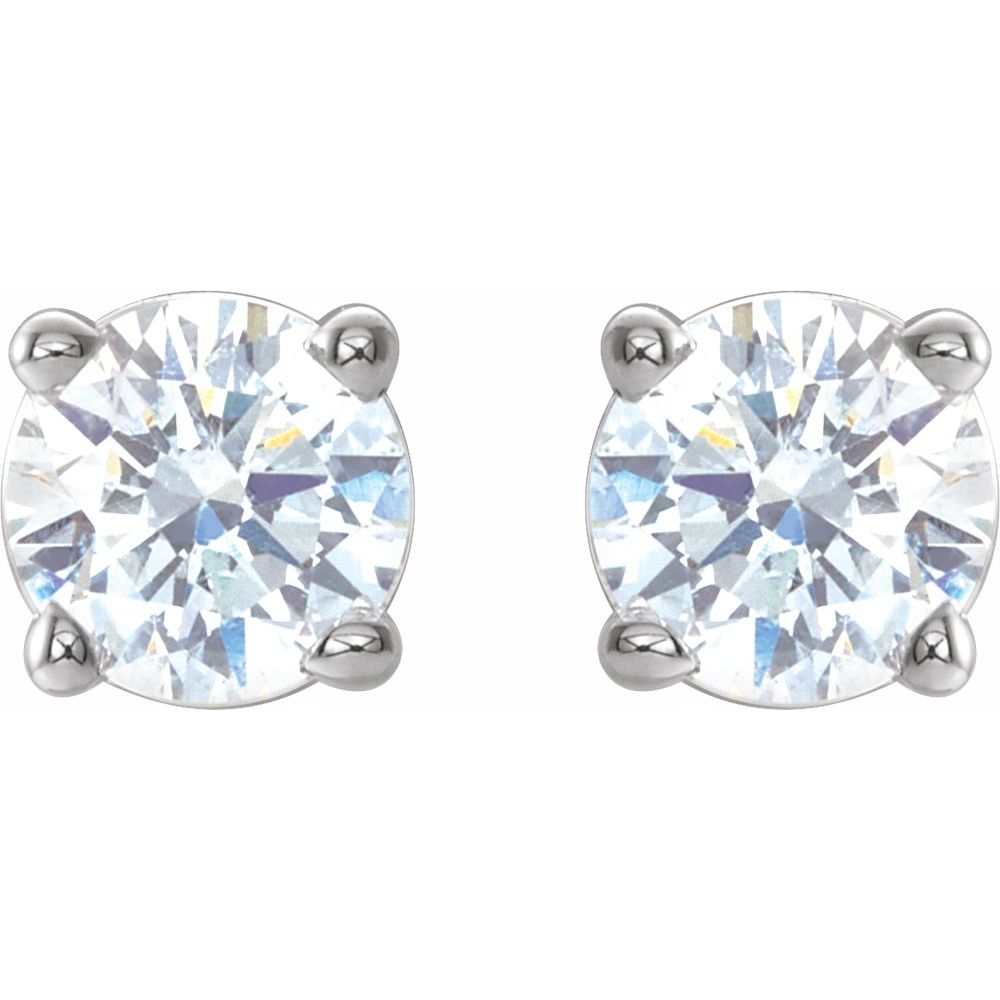 Genuine 14k White Gold 1/3 CTW Natural Diamond Stud Earrings