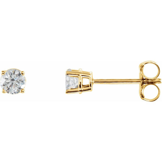 Genuine 14k Yellow Gold 1/3 CTW Natural Diamond Stud Earrings