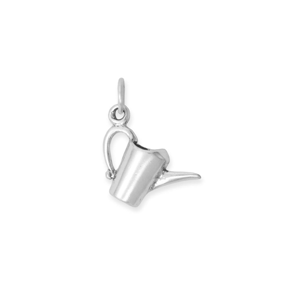 Authentic Oxidized 925 Sterling Silver 3D Watering Can Women's Charm for Bracelet or Necklace