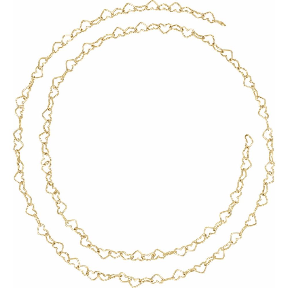 Genuine 14k Yellow Gold 3.2mm Heart Cable 16" or 18" Chain