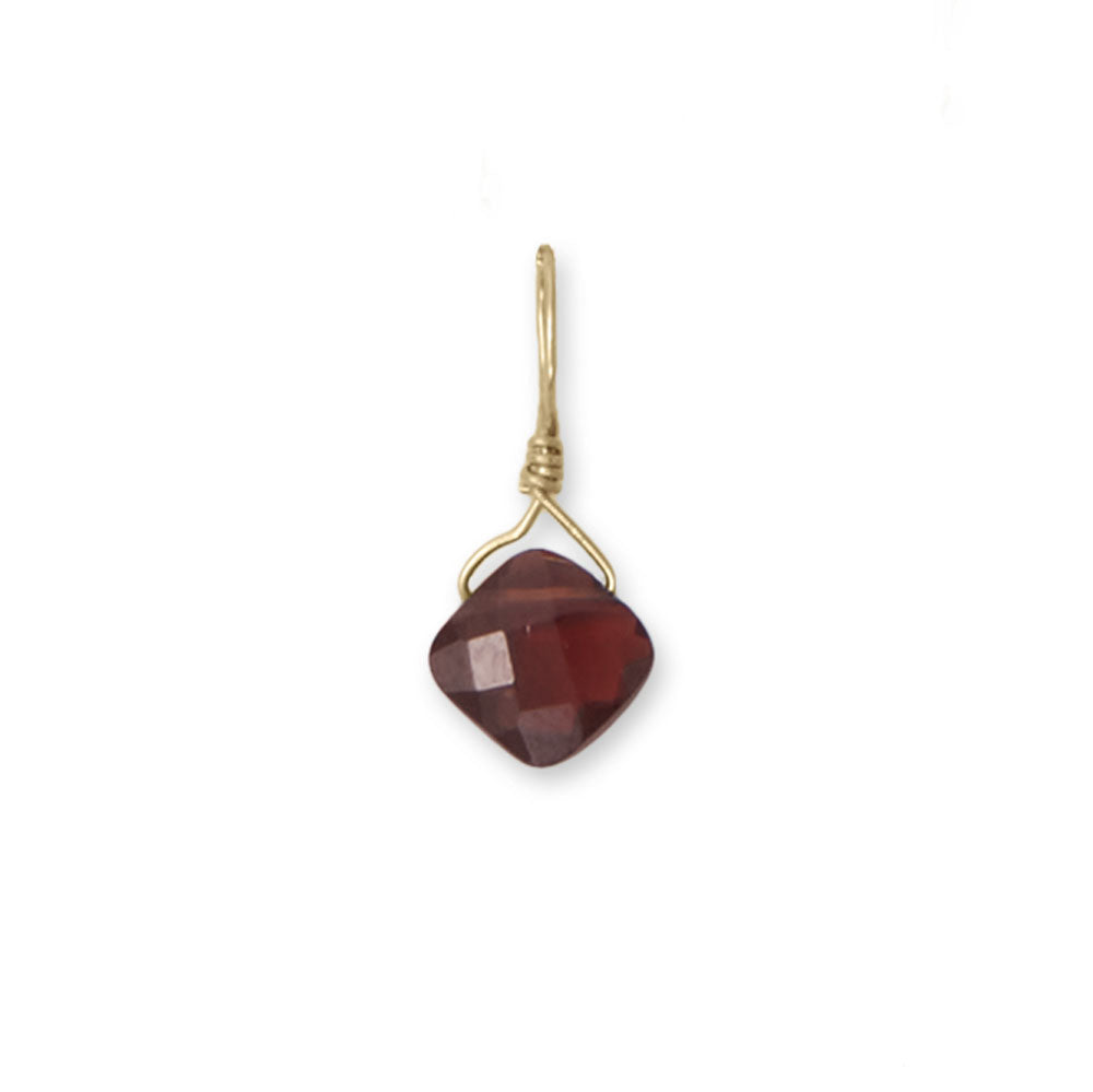 Individual 14k Yellow Gold Gemstone Birthstone Charm for Charm Bracelet or Necklace (January - December)