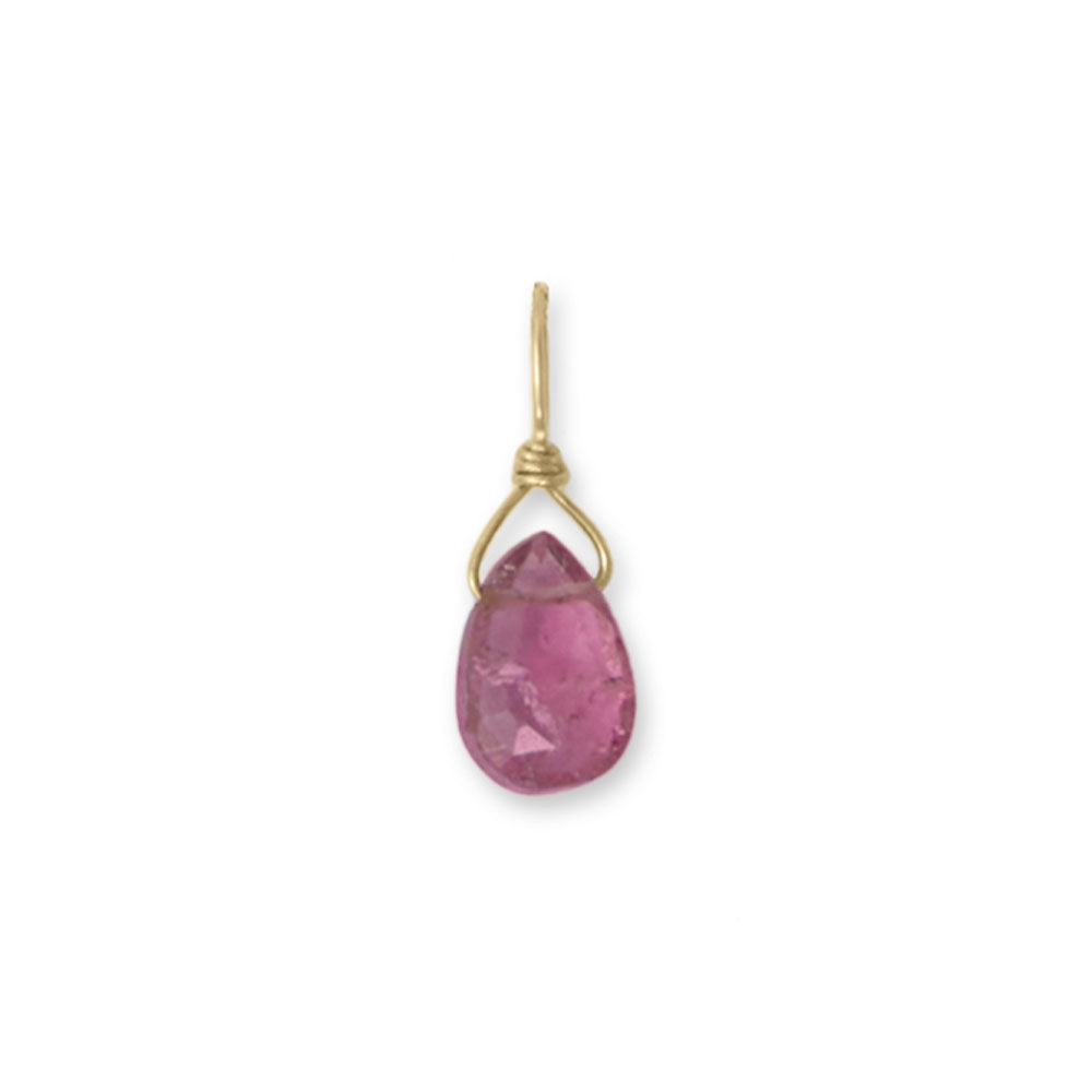 Individual 14k Yellow Gold Gemstone Birthstone Charm for Charm Bracelet or Necklace (January - December)