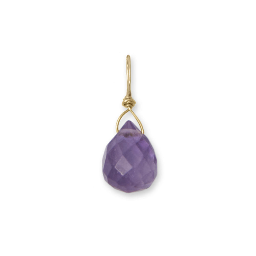Individual 14k Yellow Gold Gemstone Birthstone Charm for Charm Bracelet or Necklace (January - December)