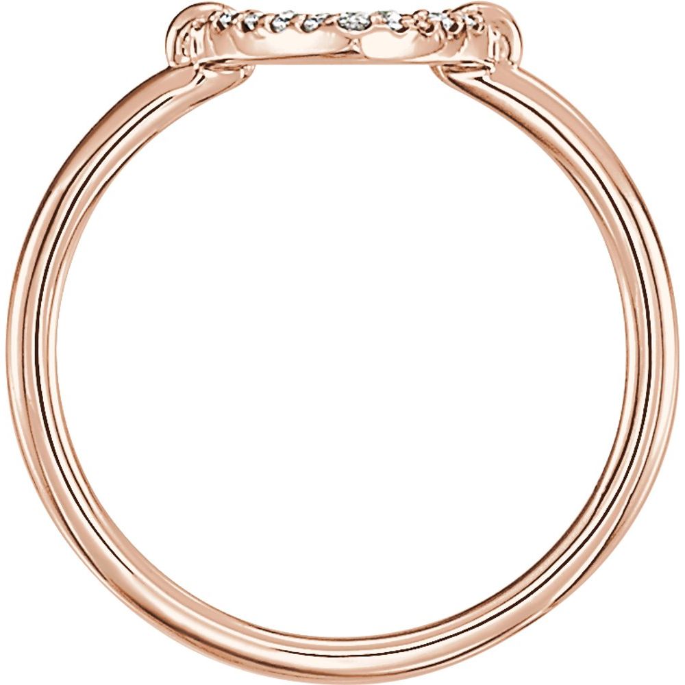 Genuine 14K Rose Gold Womens 0.07ct Natural Diamond Open Heart Ring Size 7