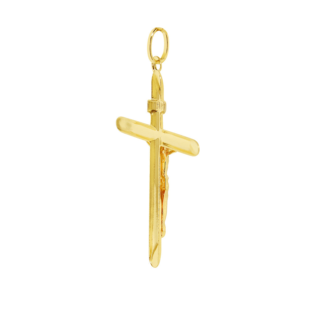 Genuine 14k Two-tone Gold 1.96" Crucifix Religious Pendant For Men or Women - Christian Jewelry, Religious Gifts