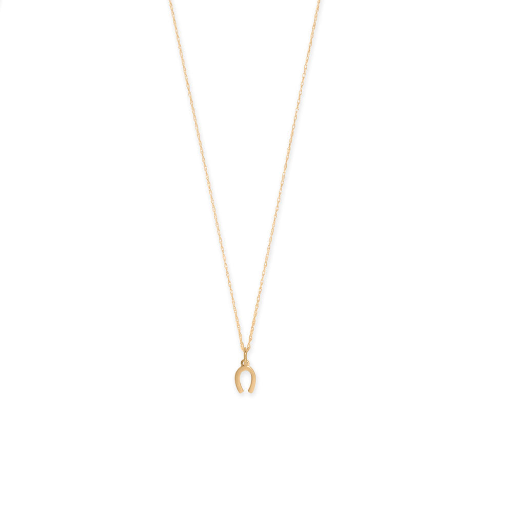 Genuine 14k Yellow Gold Small 10.5mm Horseshoe Women's Charm for Bracelet or Necklace