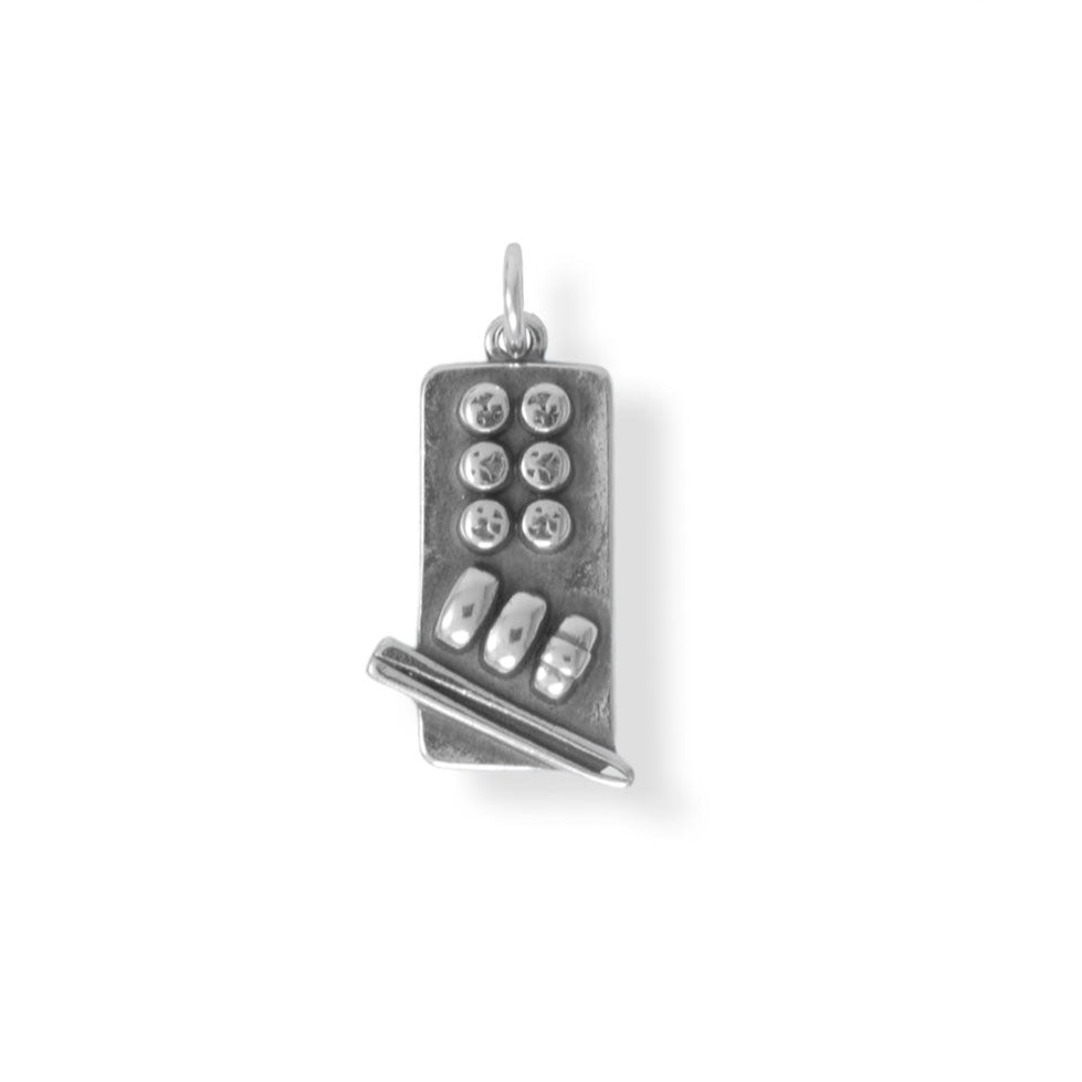 Oxidized Authentic 925 Sterling Silver Sushi Tray Women's Charm for Bracelet or Necklace