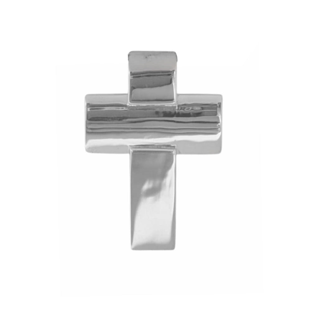 Mirror Polished Sterling Silver Cross Pendant with Unique Overlay Design for Easter or Gift of Faith