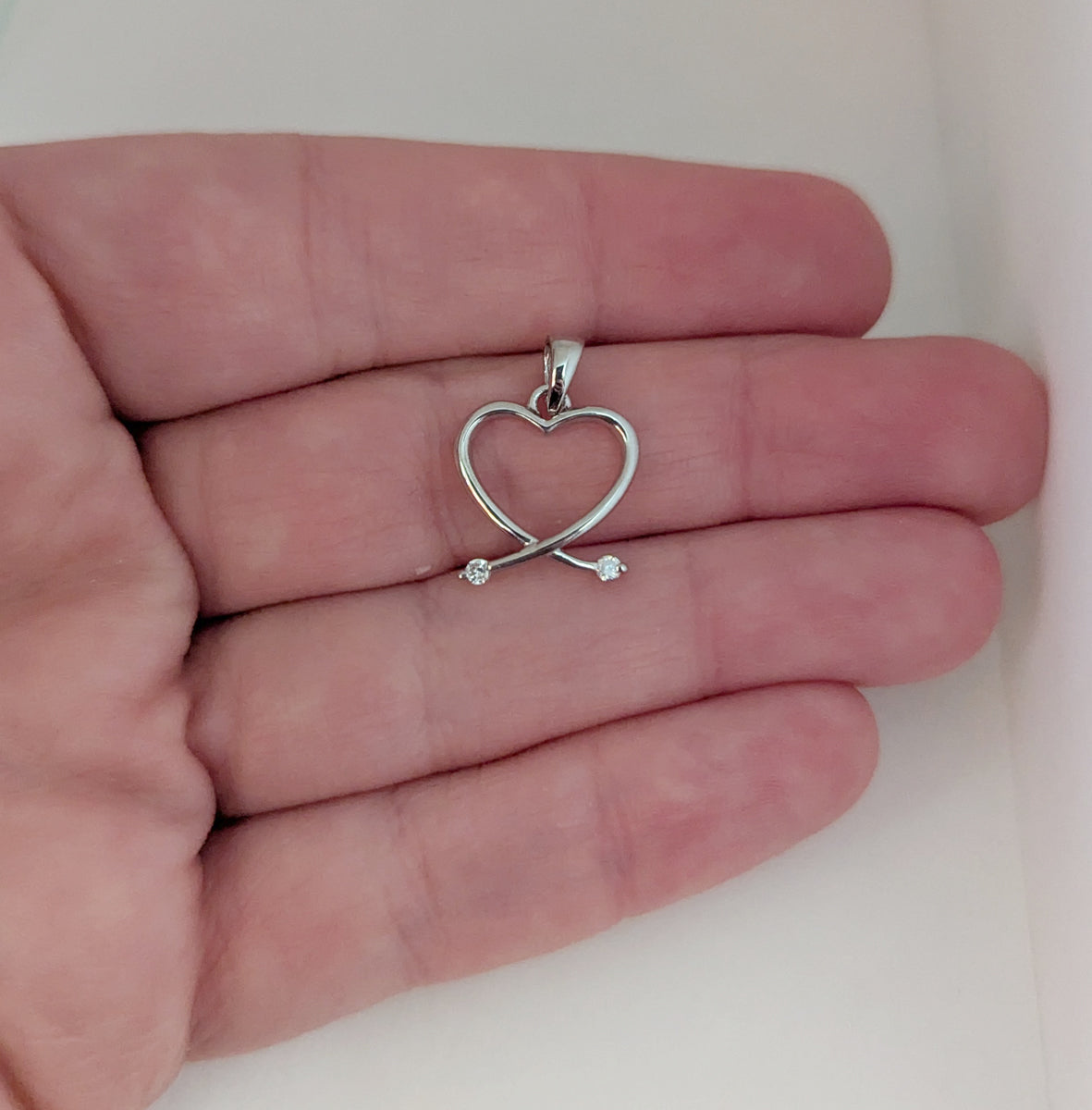 Sterling Silver Heart Ichthus Fish Pendant with Cubic Zirconia – Polished Christian Jesus Fish Charm for Necklaces – Faith-Inspired Easter Gift for Women