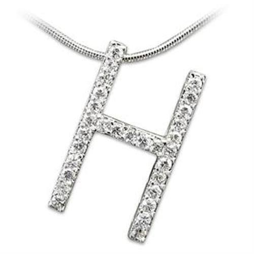 High Polished 925 Sterling Silver Pendant with AAA Grade CZ in Clear