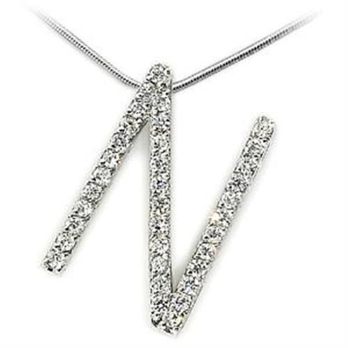 High Polished 925 Sterling Silver Pendant with AAA Grade CZ in Clear
