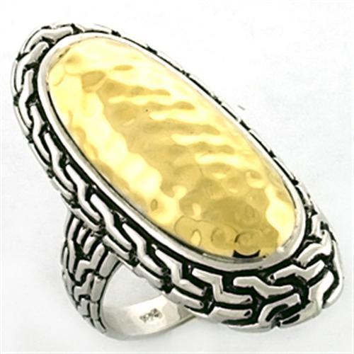 Gold+Rhodium 925 Sterling Silver Ring with No Stone