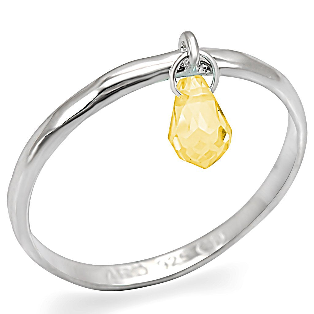 Silver 925 Sterling Silver Ring with Genuine Stone in Topaz