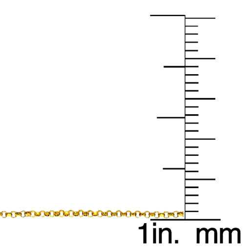 14k Yellow Gold 1.2mm Angled Diamond-cut Rolo Cable Pendant Chain Necklace