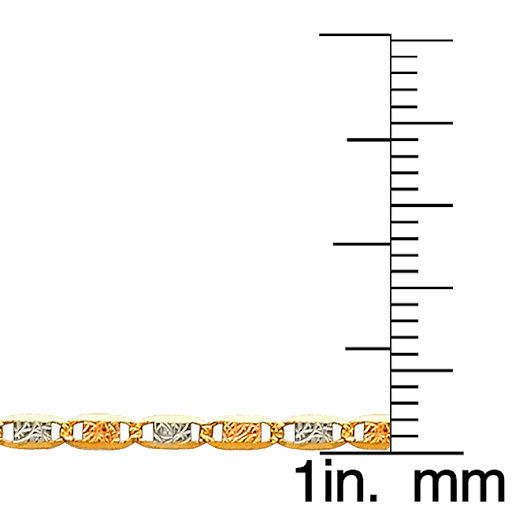 14k Tri-tone Gold 2.1mm Valentino Chain Necklace