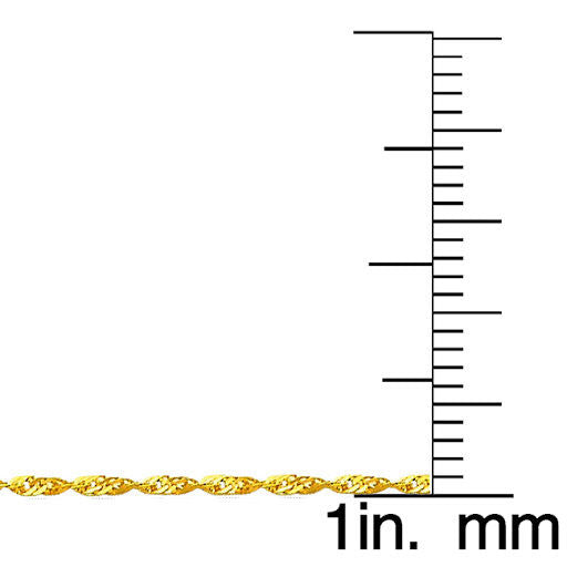 14k Yellow Gold 1.2mm Singapore Pendant Chain Necklace
