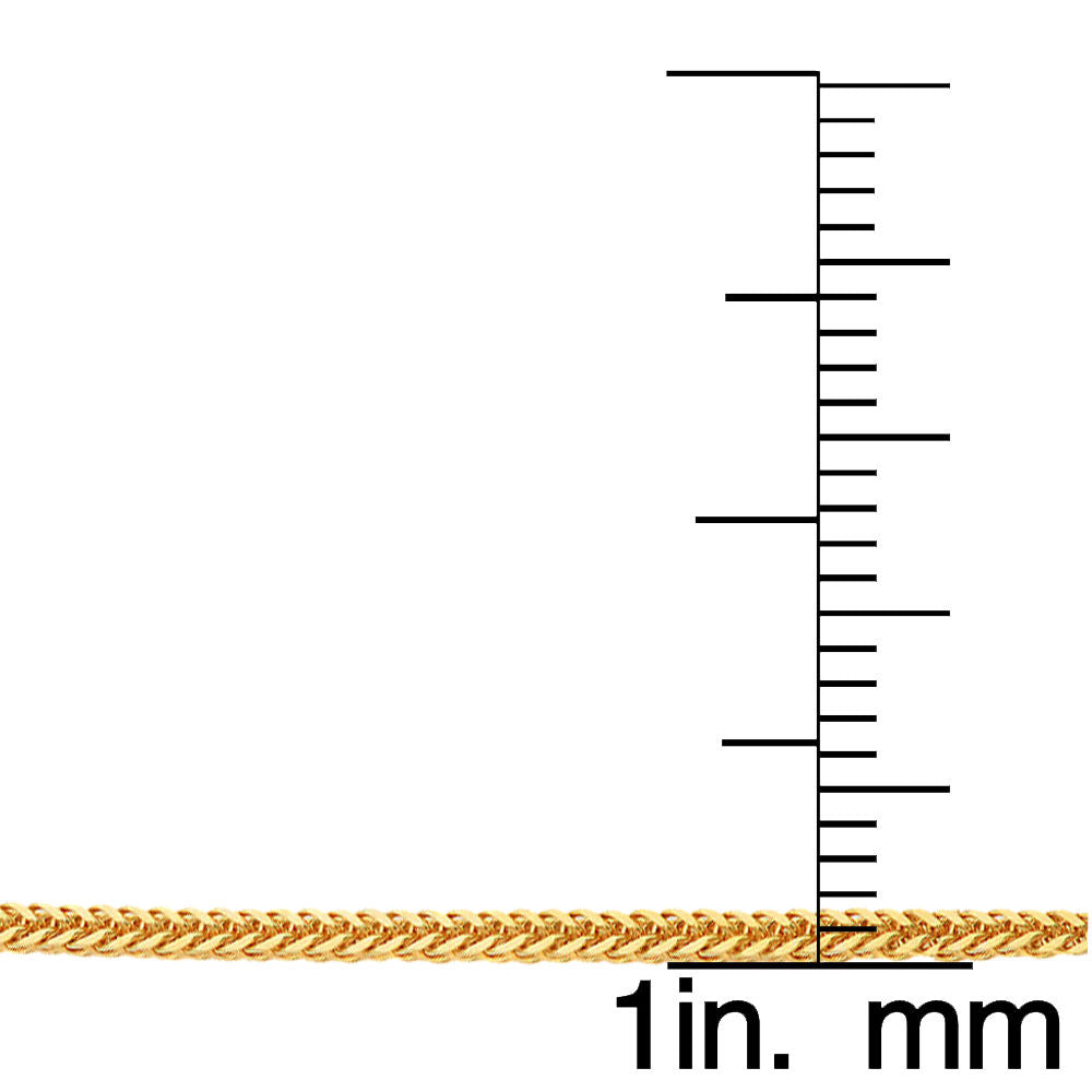 14k Yellow Gold #1 Mom Mother's Day Pendant with 1.5mm Flat Wheat Chain