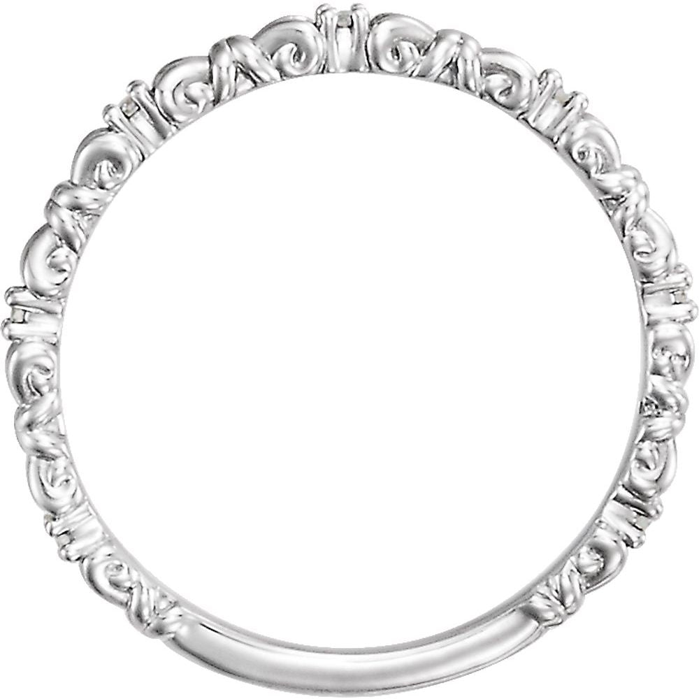 14K White Gold .04 CTW Natural Diamond Stackable Ring