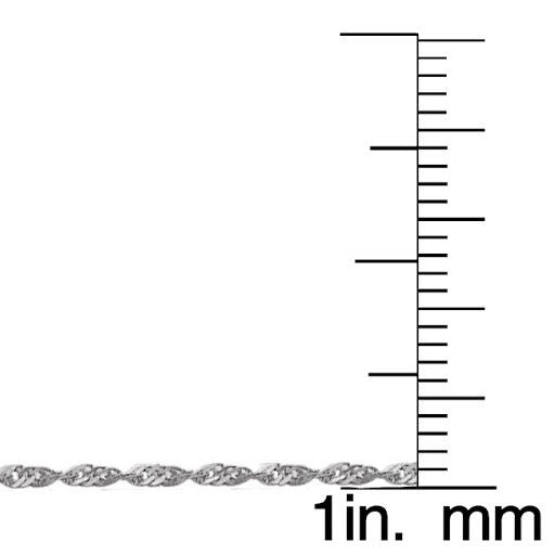 14k White Gold 1.2mm Singapore Pendant Chain Necklace