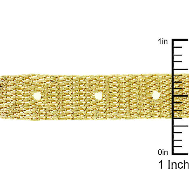 Precious Stars Goldtone Mesh Crystal Buckle Bracelet