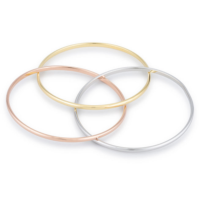 Precious Stars Tri-Color Intertwined Hoop Ladies Bangle