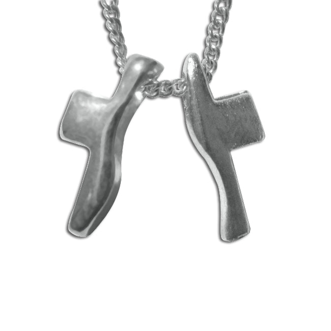 Sterling Silver 2-Piece Cross Pendant and Necklace