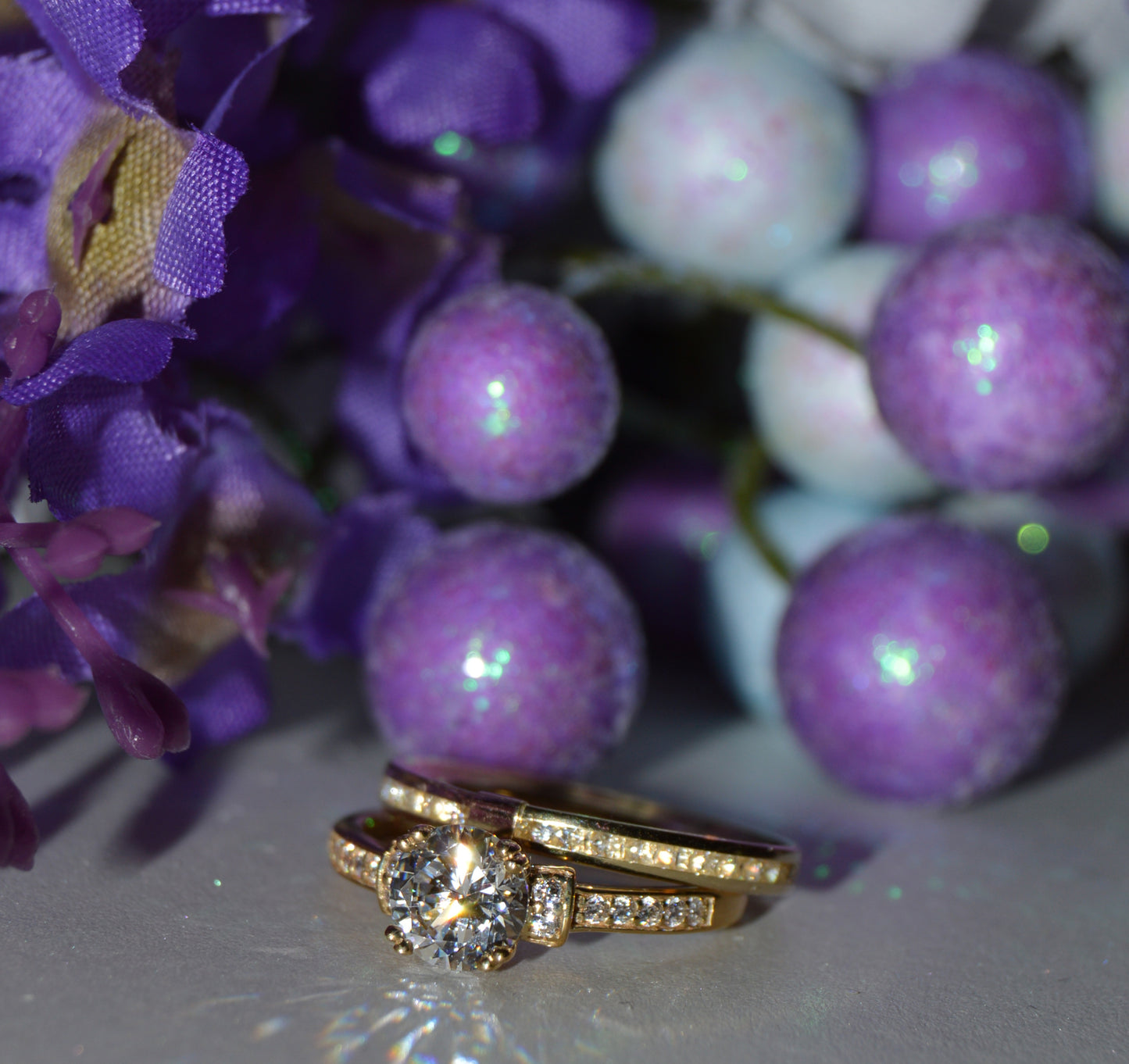 14k Yellow Gold Channel-Set Round-Cut Cubic Zirconia Thin Eternity Band