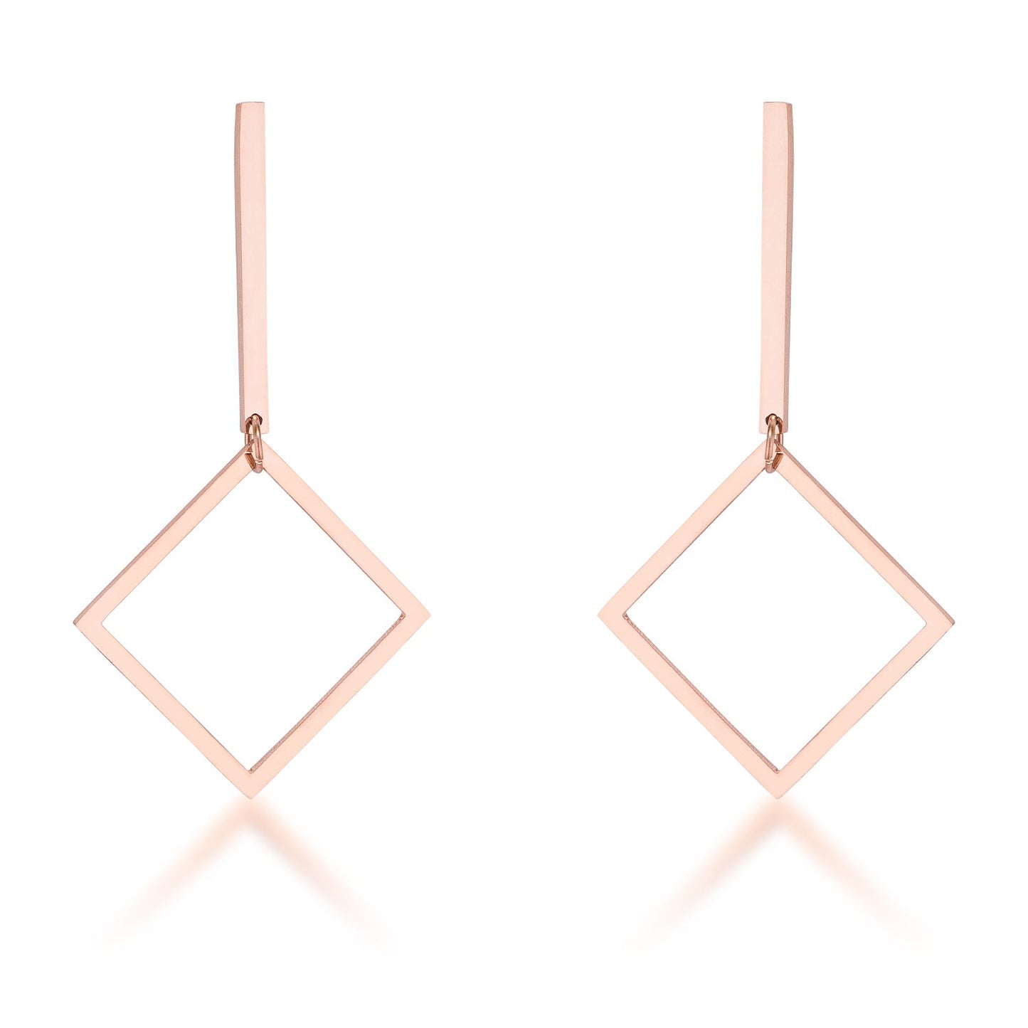 PRecious Stars Rose Goldtone Stainless Steel Geometric Drop Earrings