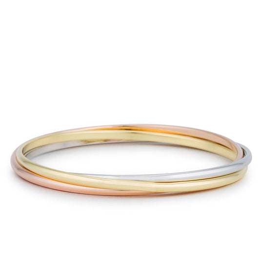 Precious Stars Tri-Color Intertwined Hoop Ladies Bangle