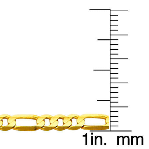 14k Yellow Gold 3.1mm Light Figaro Unisex Chain Necklace