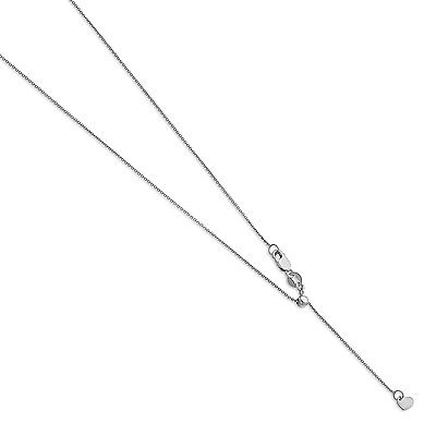 14k Yellow or White Gold 1mm Adjustable Cable Chain Necklace