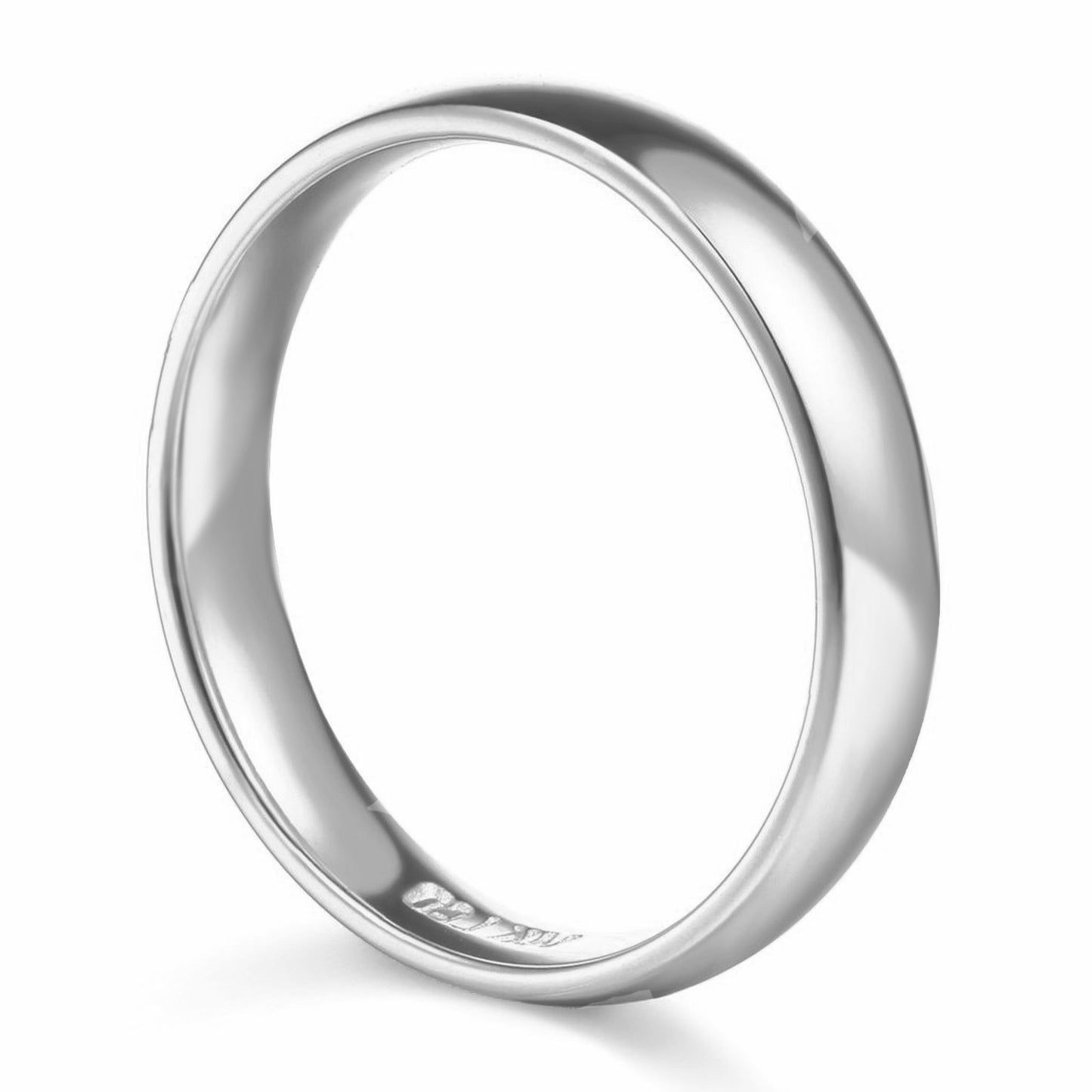 14k White Gold 3mm Comfort-fit Polished Wedding Band