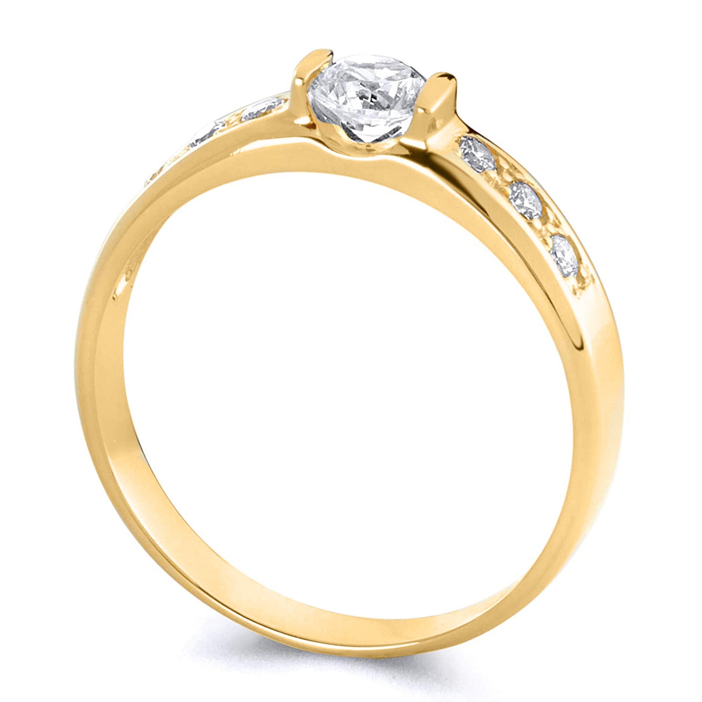 14k Yellow Gold Cubic Zirconia 4-mm Ladies Wedding Band