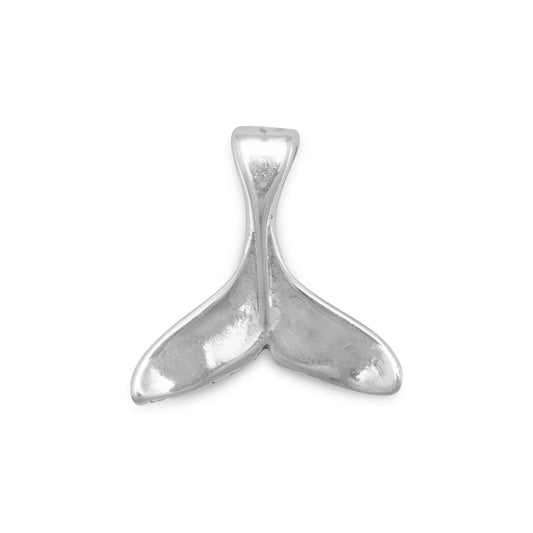 Authentic 925 Sterling Silver Oxidized Whale Tail Women's Charm for Bracelet or Necklace