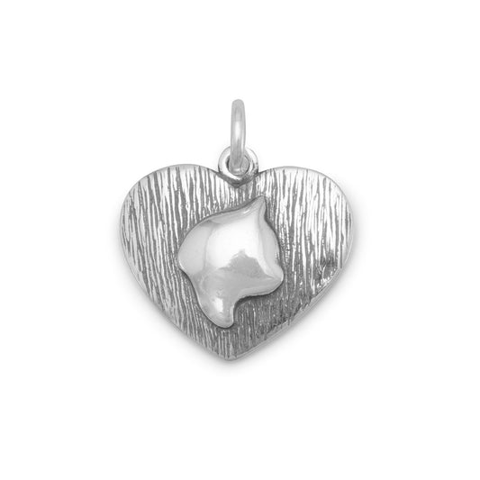 Authentic 925 Sterling Silver Oxidized Cat Silhouette Women's Charm for Bracelet or Necklace