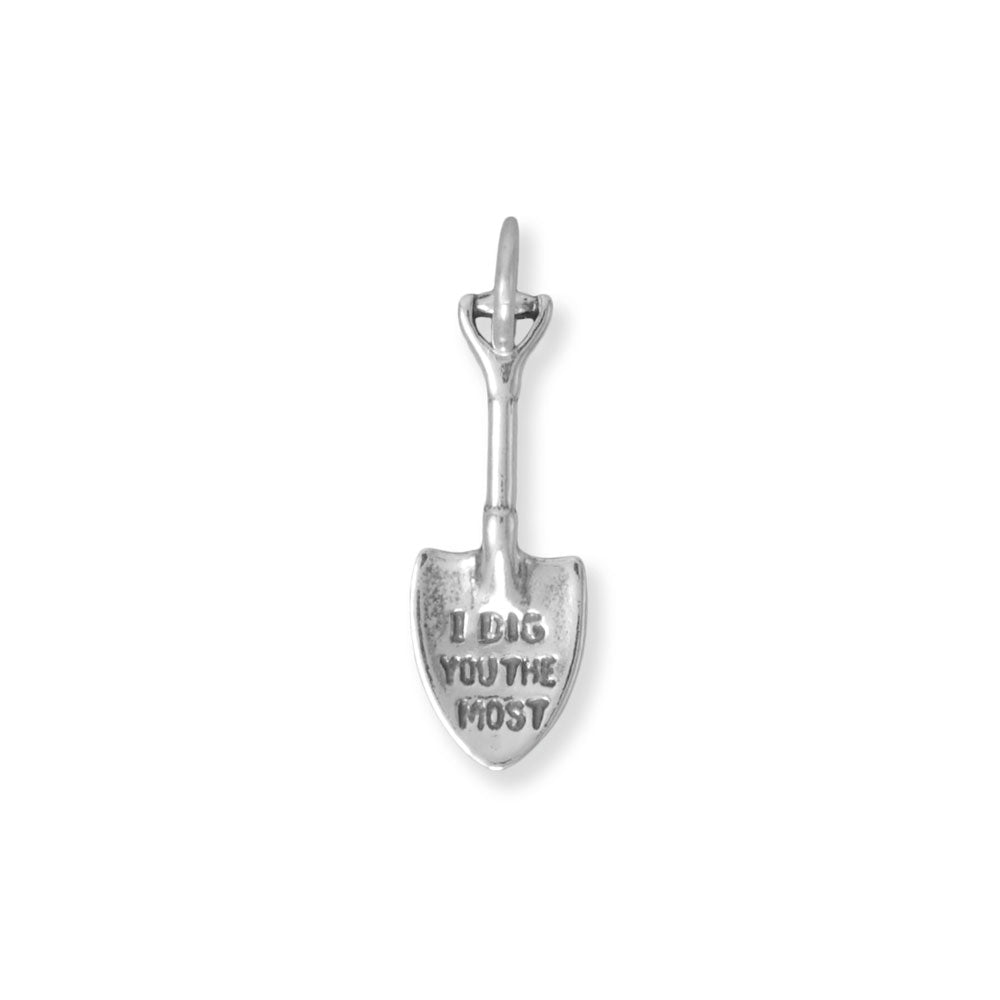 Authentic 925 Silver 3D "I DIG YOU THE MOST" Shovel Women's Charm for Bracelet or Necklace