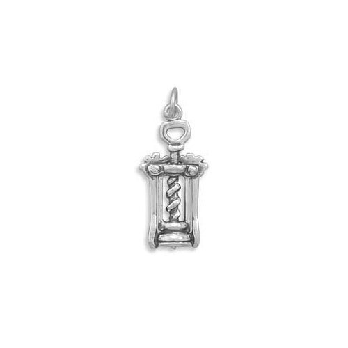 Sterling Silver Cork Screw Charm